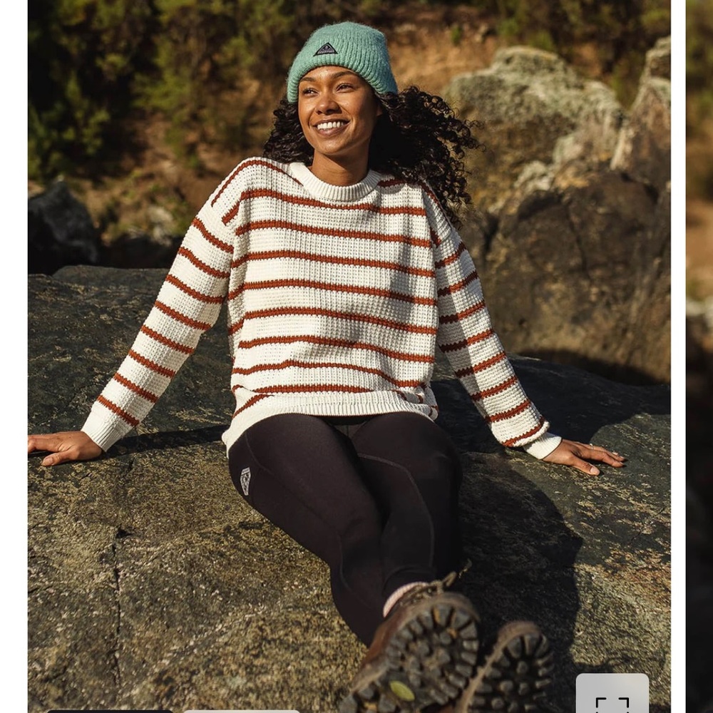 Passenger Lakewood Organic Cotton Striped Knit Jumper - L